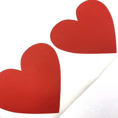 Dark red heart shaped stickers