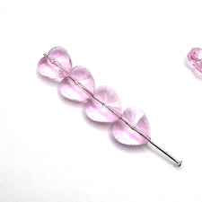 transparent light pink heart shaped jewelry beads