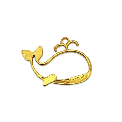 whale shaped open back bezel in gold colour