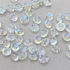 clear with AB accent diamond shaped jewelry beads