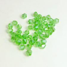 Light Green Glass Bicone Beads, 4mm - 100 Pack