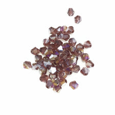 Purple AB Glass Bicone Beads, 4mm - 100 Pack
