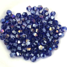 dark blue bicone shaped jewelry beads