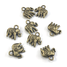 bronze colour jewerly charms that look like elephants