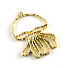 gold colour open back bezel in the shape of a jellyfish
