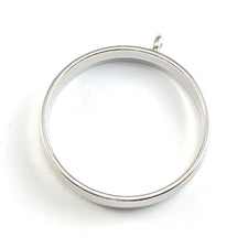 round silver colour open back bezel