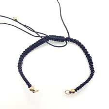 black braided cord bracelet with gold findings
