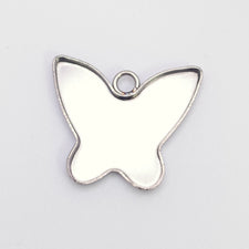 butterfly shape silver cabochon tray