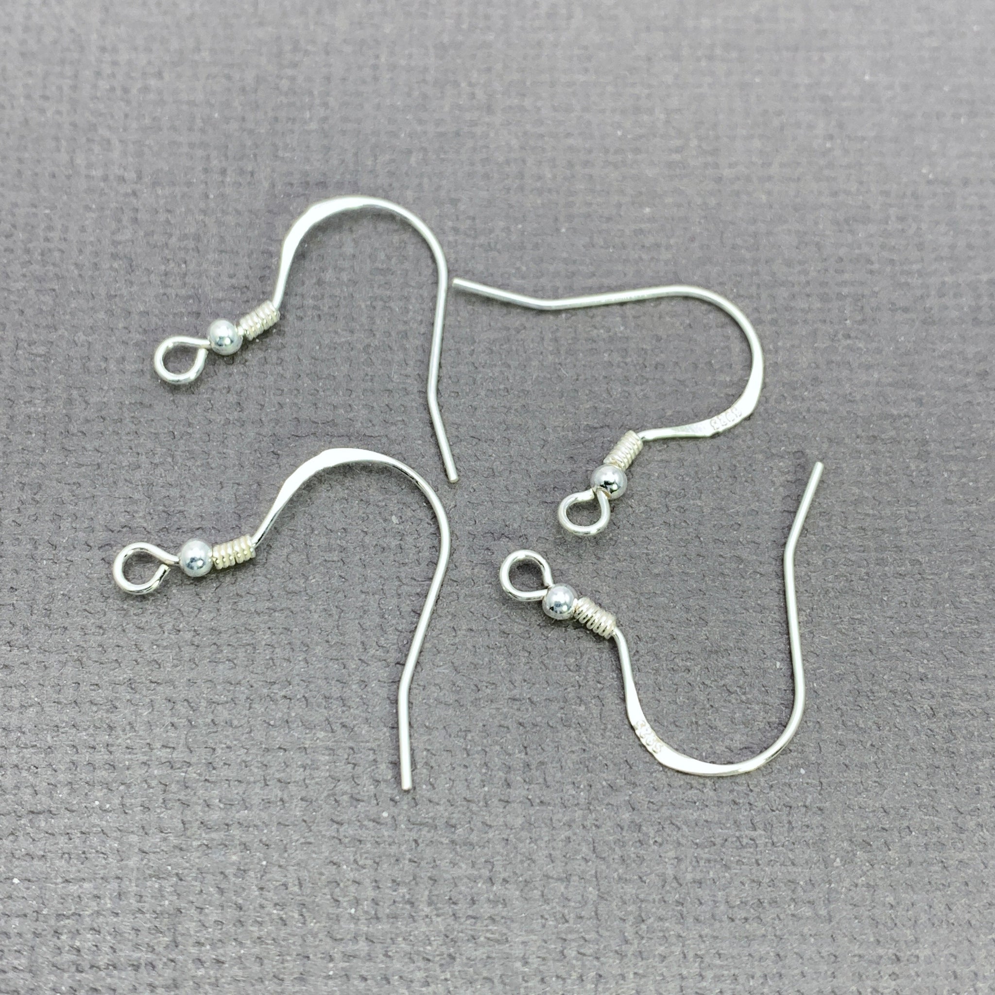 925 Sterling Silver Earring Hooks, Light Silver Colour 19mm - 4 Pack – Easy  Crafts
