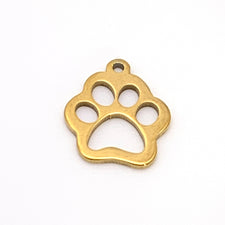 brassy gold colour paw shaped jewerly charms 