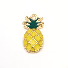 pineapple shaped yellow and green jewerly charms