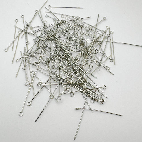 Platinum Colour Brass Eye Pins, 35mm 1.4 inches  - 150 Pack