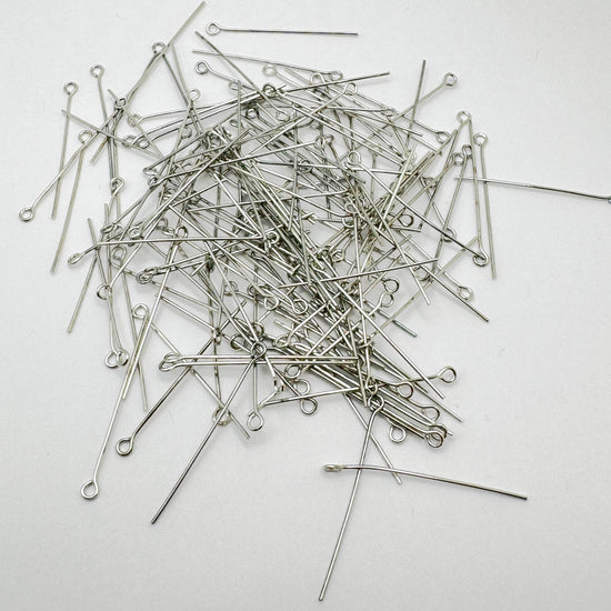 Platinum Colour Brass Eye Pins, 35mm 1.4 inches  - 150 Pack