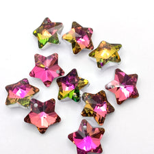 pink star shaped glass jewelry pendants