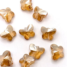 glass orange ab butterfly shaped jewelry beads