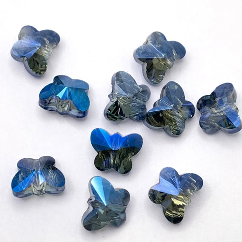 glass blue ab butterfly shaped jewelry beads