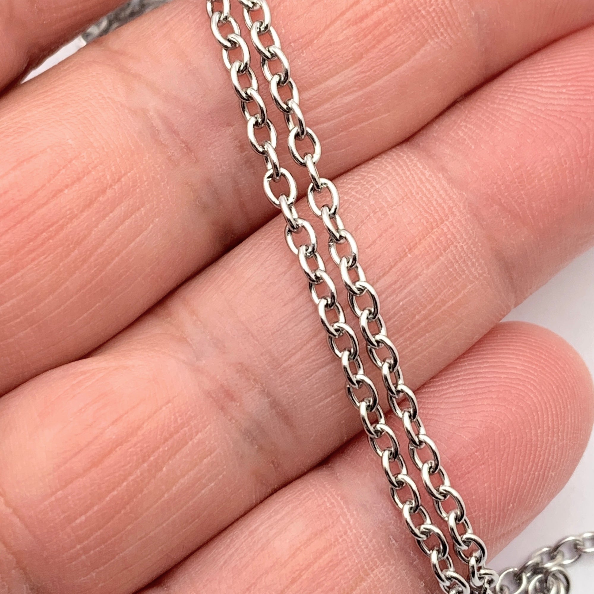 Essentials | 10 mm Silver-Tone Cable Chain Necklace | In
