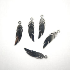 stainless steel feather charms