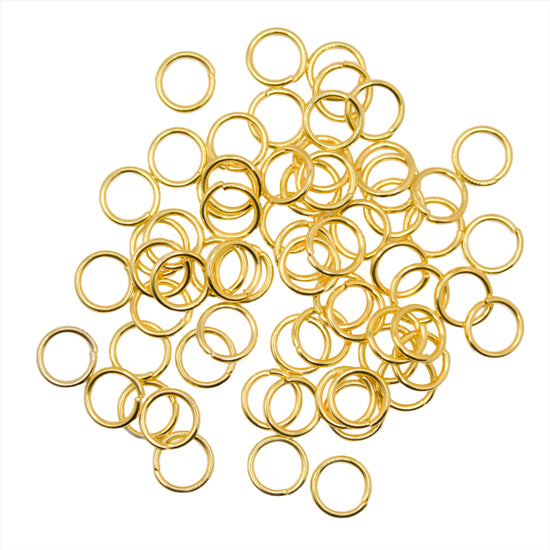 round gold coloured open jump rings
