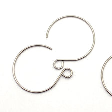 304 Stainless Steel Round Earring Hooks, Silver Colour 22mm - 20 Pack