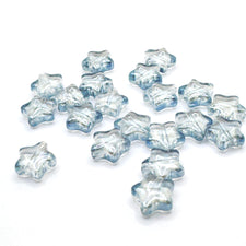 light blue shiny transparant star shaped jewelry beads