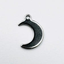 stainless steel colour moon shaped jewelry charms