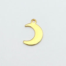 gold moon shaped jewelry charm