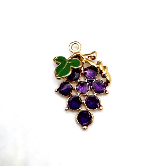 close up of purple and gold pendants that look like a grape bunch