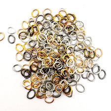 oval shaped jump rings in mixed metal colours