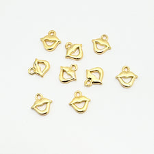 gold lip shaped jewelry charms