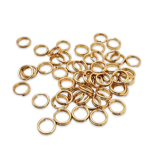 gold colour round split jump rings