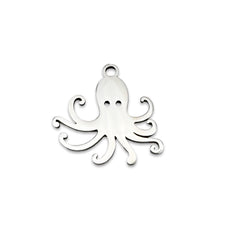 silver colour jewerly pendant in the shape of an octopus