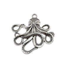 large antique silver colour octopus shaped pendant