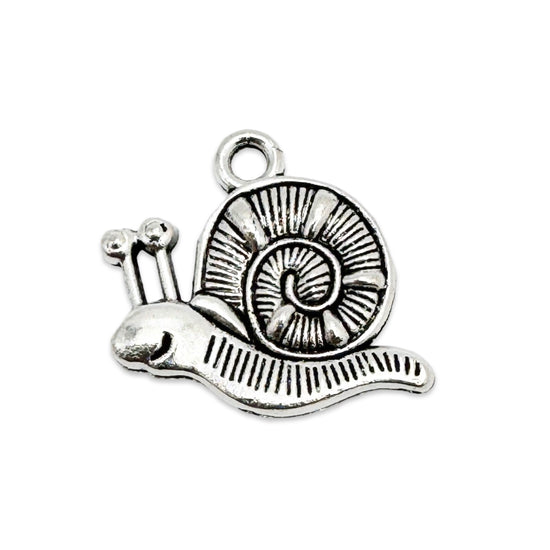 silver colour charms in the shape of a snail