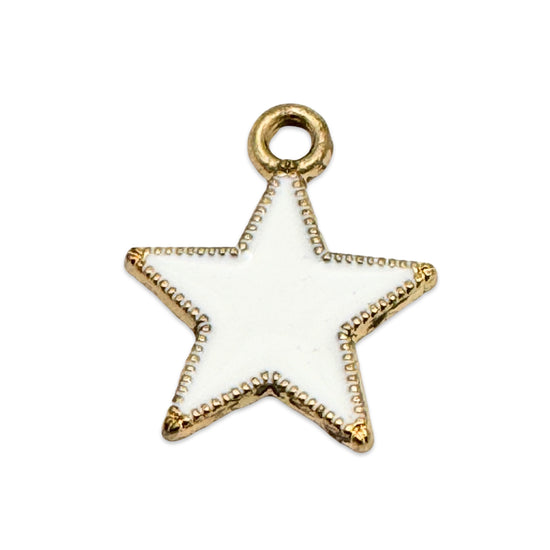 white and gold star shaped jewelry charms