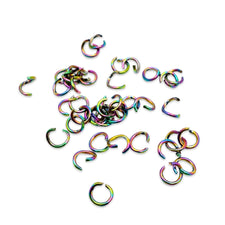 rainbow coloured open jump rings