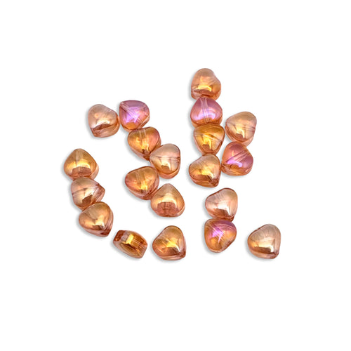 peach AB colour heart shaped jewelry beads