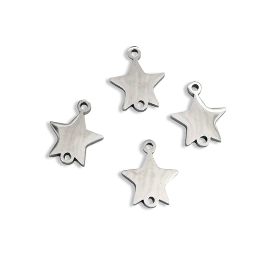 silver star shaped connector link charms