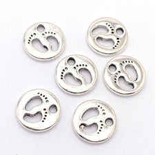silver baby footrprint jewerly charms