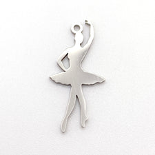 304 Stainless Steel Ballet Dancing Pendant Charms, 29mm - 2 pack