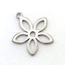 silver flower shaped jewerly charms
