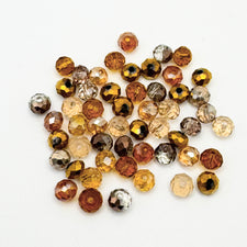 Mixed Golden Glass Rondelle Beads, 6mm - 50 Pack
