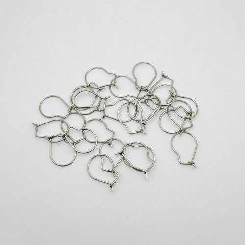 304 Stainless Steel Kidney Earring Hooks, Silver Colour 18mm - 40 Pack