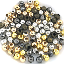 mixed metalic colour round beads