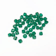 4mm green bicone shaped glass beads