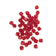 Red Glass Bicone Beads, 4mm - 100 Pack