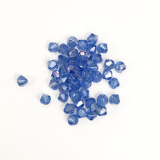 Light Blue AB Glass Bicone Beads, 4mm - 100 Pack