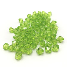 Green Acrylic Bicone Beads, 6mm - 100 Pack