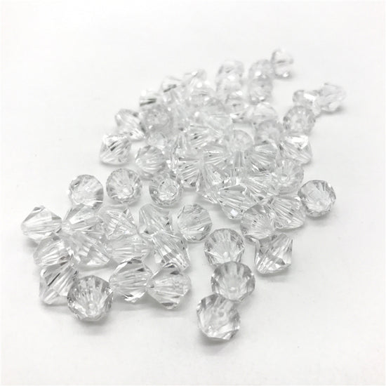 clear 6mm bicone shaped glass jewelry beads