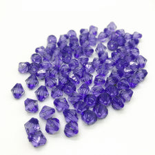 Purple Acrylic Bicone Beads, 6mm - 100 Pack